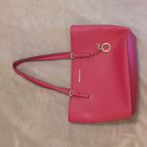 Michael Kors Red leather shoulder tote